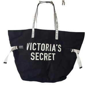 Victoria's Secret 2018 Limited Ediion Black White XL Weekender Tote Shoulder Bag